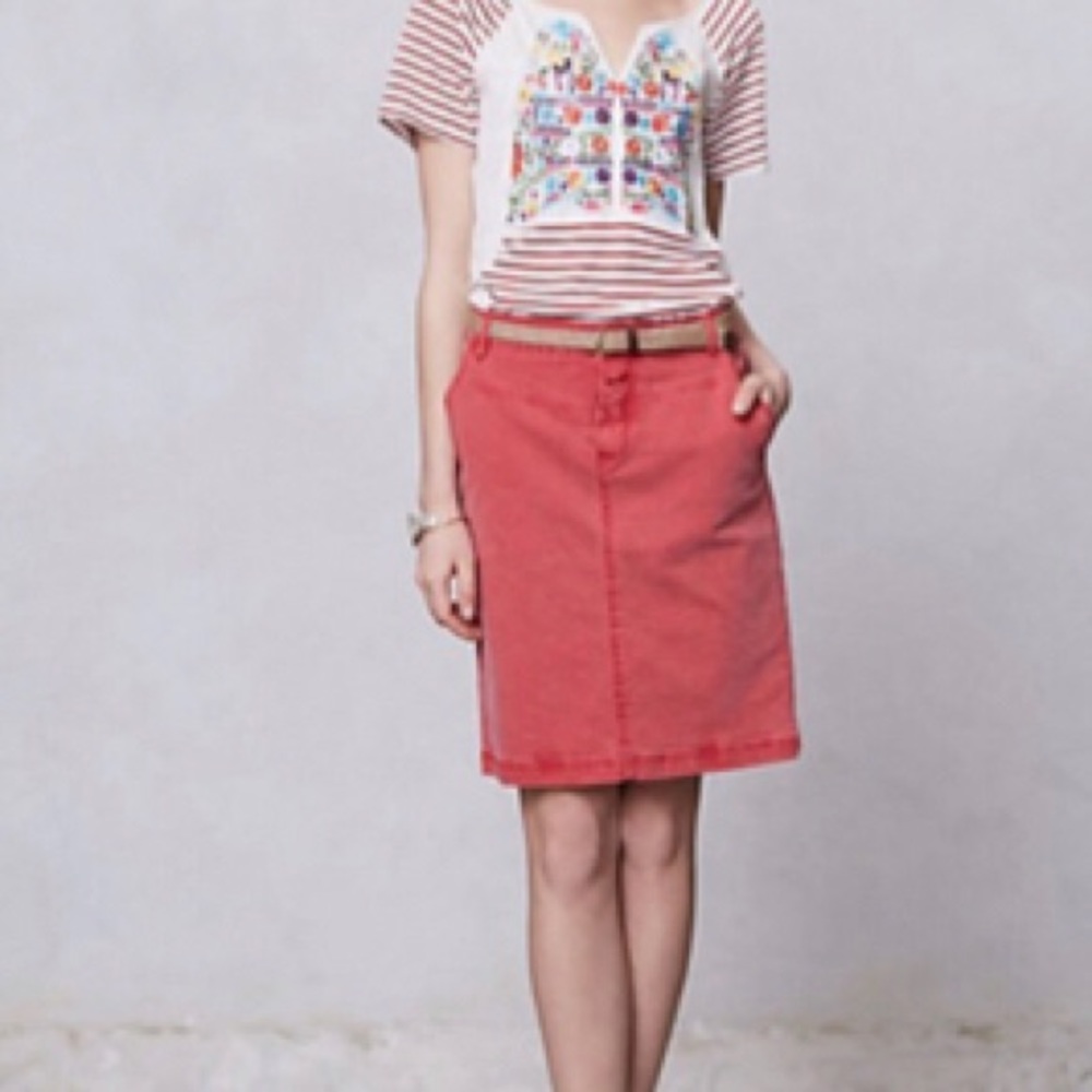 🍭 5/$20 Anthropology Holding Horses Denim Skirt